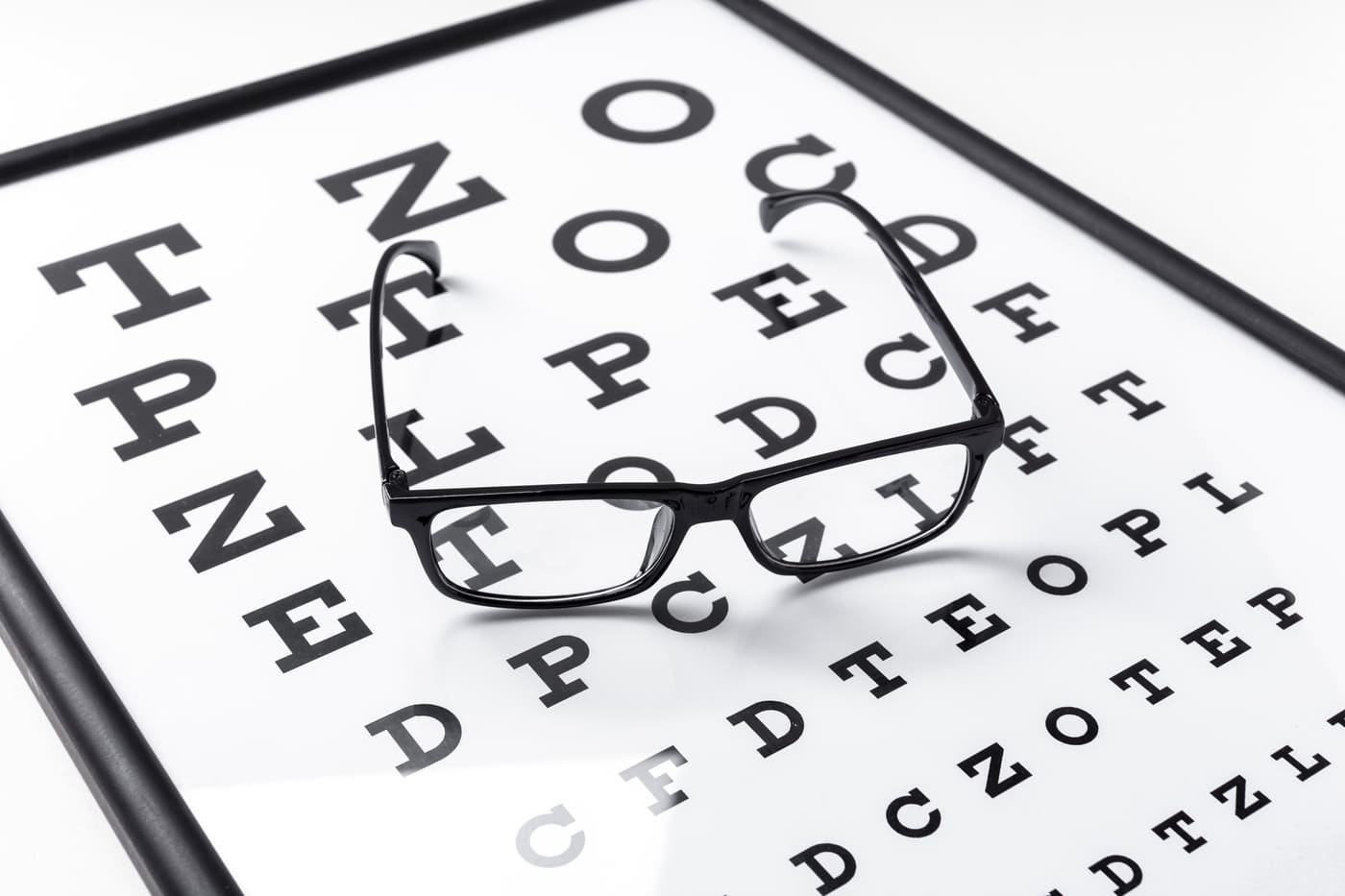 high-angle-glasses-letters